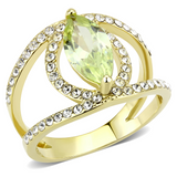 TK3578 - IP Gold(Ion Plating) Stainless Steel Ring with AAA Grade CZ  in Apple Green color