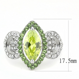 TK3579 - Stainless Steel Ring No Plating Women AAA Grade CZ Apple Green color