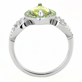 TK3579 - Stainless Steel Ring No Plating Women AAA Grade CZ Apple Green color