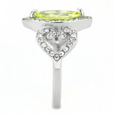 TK3579 - Stainless Steel Ring No Plating Women AAA Grade CZ Apple Green color