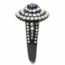TK3580 - Stainless Steel Ring IP Black(Ion Plating) Women Assorted Multi Color