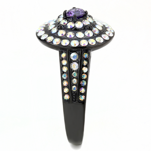 TK3580 - Stainless Steel Ring IP Black(Ion Plating) Women Assorted Multi Color