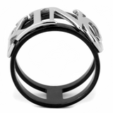 TK3583 - Stainless Steel Ring Two-Tone IP Black (Ion Plating) Women No Stone No Stone