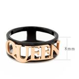 TK3584 - Stainless Steel Ring IP Rose Gold+ IP Black (Ion Plating) Women No Stone No Stone