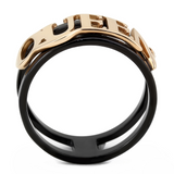 TK3584 - Stainless Steel Ring IP Rose Gold+ IP Black (Ion Plating) Women No Stone No Stone