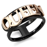 TK3584 - Stainless Steel Ring IP Rose Gold+ IP Black (Ion Plating) Women No Stone No Stone