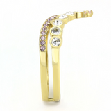 TK3587 - Stainless Steel Ring IP Gold(Ion Plating) Women AAA Grade CZ Rose