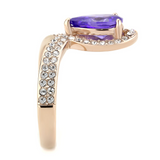 TK3589 - Stainless Steel Ring IP Rose Gold(Ion Plating) Women AAA Grade CZ Tanzanite