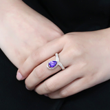 TK3589 - Stainless Steel Ring IP Rose Gold(Ion Plating) Women AAA Grade CZ Tanzanite