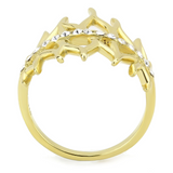 TK3595 - Stainless Steel Ring IP Gold(Ion Plating) Women Top Grade Crystal Clear