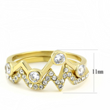 TK3596 - Stainless Steel Ring IP Gold(Ion Plating) Women AAA Grade CZ Clear