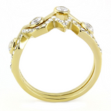 TK3596 - Stainless Steel Ring IP Gold(Ion Plating) Women AAA Grade CZ Clear