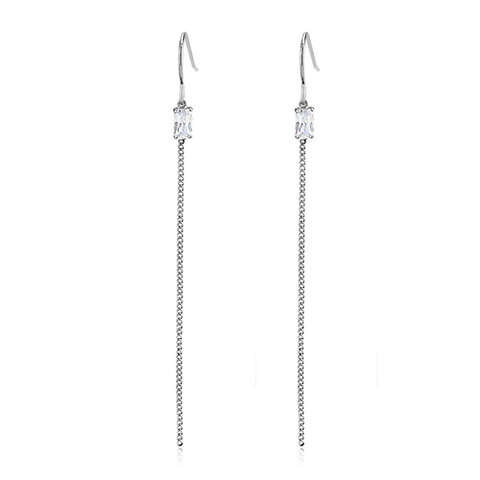 TK3599 - Stainless Steel Earrings High polished (no plating) Women AAA Grade CZ Clear