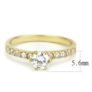 TK3605 - Stainless Steel Ring IP Gold(Ion Plating) Women AAA Grade CZ Clear