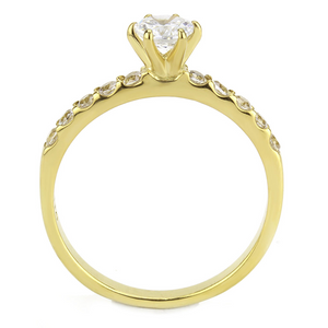 TK3605 - Stainless Steel Ring IP Gold(Ion Plating) Women AAA Grade CZ Clear