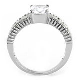 TK3608 - Stainless Steel Ring No Plating Women AAA Grade CZ Clear