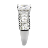 TK3608 - Stainless Steel Ring No Plating Women AAA Grade CZ Clear