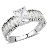 TK3608 - Stainless Steel Ring No Plating Women AAA Grade CZ Clear