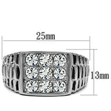 TK360 - Stainless Steel Ring High polished (no plating) Men Top Grade Crystal Clear