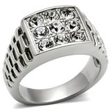 TK360 - Stainless Steel Ring High polished (no plating) Men Top Grade Crystal Clear