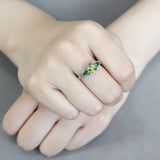 TK3610 - Stainless Steel Ring No Plating Women Synthetic Peridot