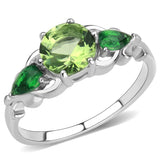 TK3610 - Stainless Steel Ring No Plating Women Synthetic Peridot