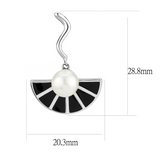 TK3612 - No Plating Stainless Steel Earrings with Synthetic Pearl in White