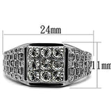 TK361 - Stainless Steel Ring High polished (no plating) Men Top Grade Crystal Clear