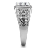 TK361 - Stainless Steel Ring High polished (no plating) Men Top Grade Crystal Clear