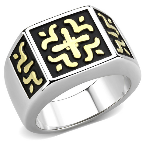 TK3622 - Stainless Steel Ring Two-Tone IP Gold (Ion Plating) Men No Stone No Stone