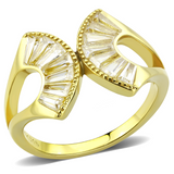 TK3638 - Stainless Steel Ring IP Gold(Ion Plating) Women AAA Grade CZ Clear