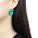 TK3649 - Stainless Steel Earrings High polished (no plating) Women Top Grade Crystal Sea Blue