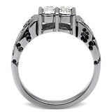 TK365 - Stainless Steel Ring High polished (no plating) Men Top Grade Crystal Clear