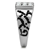 TK365 - Stainless Steel Ring High polished (no plating) Men Top Grade Crystal Clear