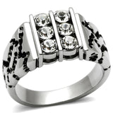 TK365 - Stainless Steel Ring High polished (no plating) Men Top Grade Crystal Clear