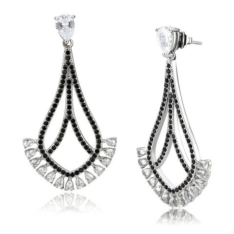 TK3664 - Stainless Steel Earrings High polished (no plating) Women AAA Grade CZ Clear