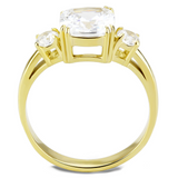 TK3674 - Stainless Steel Ring IP Gold(Ion Plating) Women AAA Grade CZ Clear