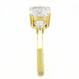 TK3674 - Stainless Steel Ring IP Gold(Ion Plating) Women AAA Grade CZ Clear