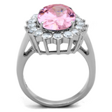 TK3676 - Stainless Steel Ring High polished (no plating) Women Synthetic Rose