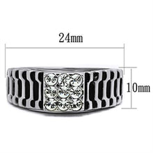 TK368 - Stainless Steel Ring High polished (no plating) Men Top Grade Crystal Clear