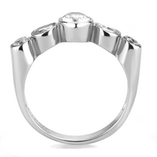 TK3697 - Stainless Steel Ring High polished (no plating) Women AAA Grade CZ Clear