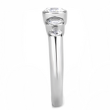 TK3697 - Stainless Steel Ring High polished (no plating) Women AAA Grade CZ Clear