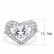 TK3698 - Stainless Steel Ring High polished (no plating) Women AAA Grade CZ Clear