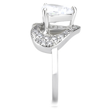 TK3698 - Stainless Steel Ring High polished (no plating) Women AAA Grade CZ Clear