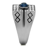 TK369 - Stainless Steel Ring High polished (no plating) Men Top Grade Crystal Montana