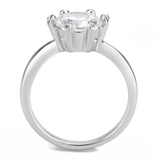 TK3700 - Stainless Steel Ring High polished (no plating) Women AAA Grade CZ Clear