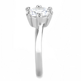 TK3700 - Stainless Steel Ring High polished (no plating) Women AAA Grade CZ Clear