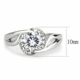 TK3701 - Stainless Steel Ring High polished (no plating) Women AAA Grade CZ Clear