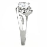 TK3701 - Stainless Steel Ring High polished (no plating) Women AAA Grade CZ Clear