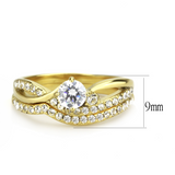 TK3708 - Stainless Steel Ring IP Gold(Ion Plating) Women AAA Grade CZ Clear